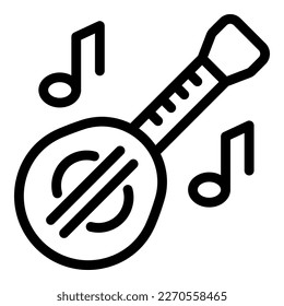 Musical instrument icon outline vector. Sea city. Croatia map