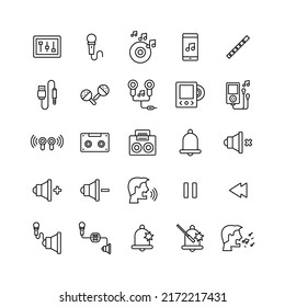 Musical instrument icon set, eps 10