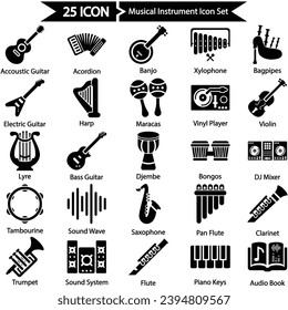 Musical Instrument Icon Set, Vector graphics