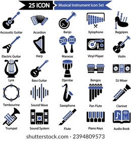 Musical Instrument Icon Set, Vector graphics