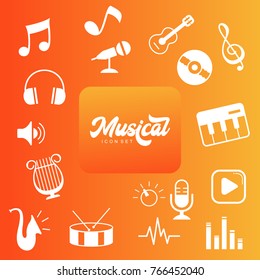 musical instrument icon set vector illustration