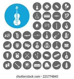 Musical instrument icons set. Illustration EPS10