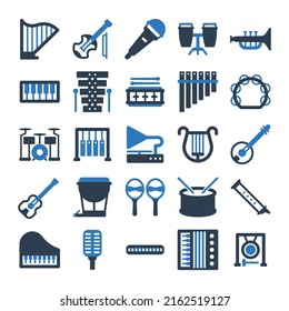 Musical Instrument icons set sign symbol