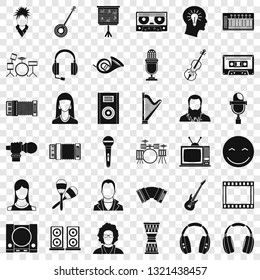 Musical instrument icons set. Simple style of 36 musical instrument vector icons for web for any design