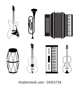 Musical instrument icons - vector icon set