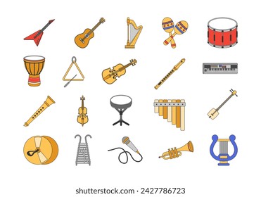 Musical Instrument Illustration Element Set