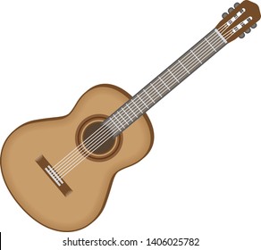 A musical instrument. Image illustration of classical guitar