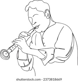 Musical Instrument of India: Shahnai Players Clip Art, Indian Classical Music: Shahnai Players Clip Art, Cultural Heritage of India:  Shahnai Clip Art svg