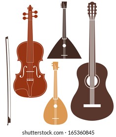 Musical Instrument. Isolated icons on white background. Vector illustration