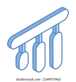 Musical instrument, an isometric icon of tubular bells 

