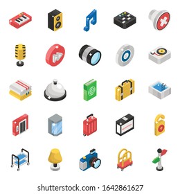 Musical instrument Isometric Icons Pack 