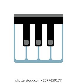 Musical instrument keyboard. Realistic piano keys icon on white background. 