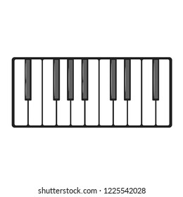 Musical instrument keys. Vector illustration isolated on white background.