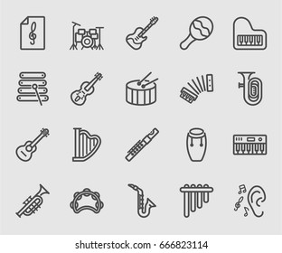 Musical Instrument Line Icon 