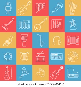 Musical instrument line vector icon.