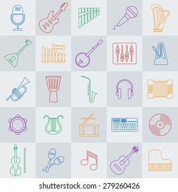 Musical instrument line vector icon.