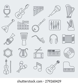 Musical instrument line vector icon.