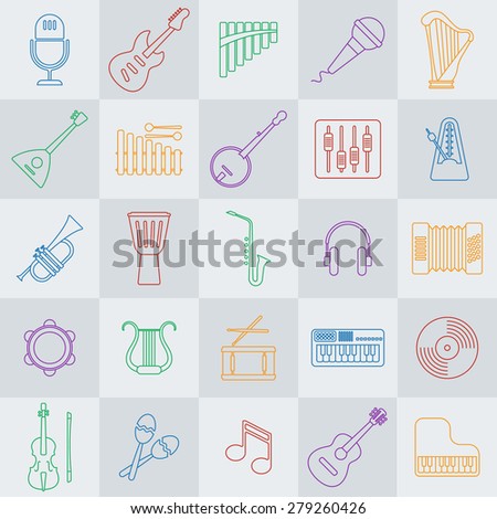 Musical instrument line vector icon.