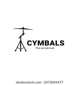 musical instrument logo illustration, cymbals silhouette suitable for music store and community