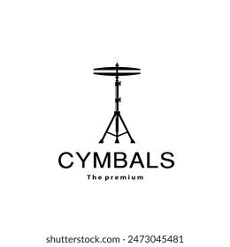 musical instrument logo illustration, cymbals silhouette suitable for music store and community