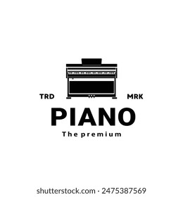 Musical instrument logo illustration, piano silhouette suitable for music stores and communities