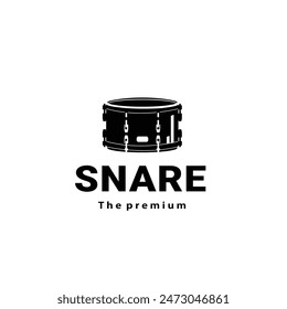 ilustración del logotipo del instrumento musical, silueta de la caja conveniente para la tienda de música y la comunidad