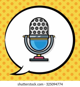 musical instrument microphone doodle, speech bubble