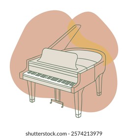 musical instrument, music, colorful,  piano vector illustration.