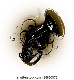 musical instrument on a floral background