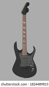 Musical instrument. Plain background. Front view drawing. Illustrative. Vector Illustration.