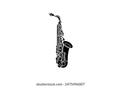 Musical instrument saxophone silhouette vector image