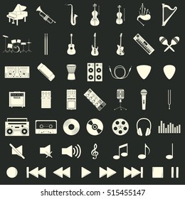 Musical instrument set, flat syle, vector illustration