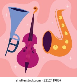 instrumento musical, conjunto de diseño vectorial
