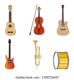 ilustración vectorial del conjunto de instrumentos musicales.