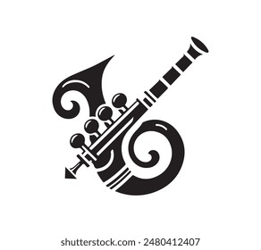 Musical instrument silhouette vector art