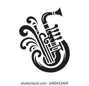 Musical instrument silhouette vector art