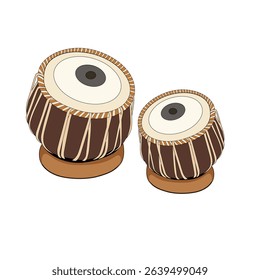 Musical instrument tabla drum vector illustration