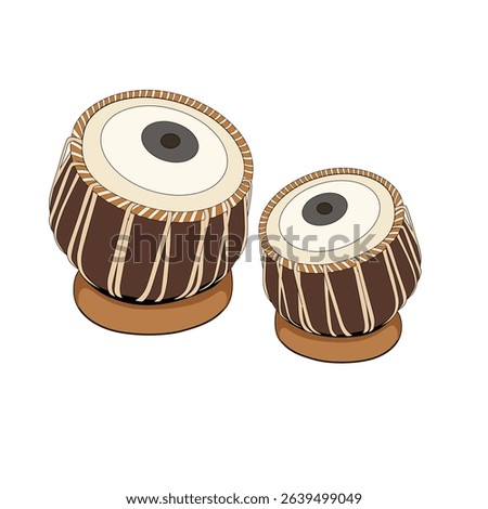 Musical instrument tabla drum vector illustration