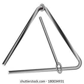 Musical instrument triangle relating to percussion instruments. Vector illustration.