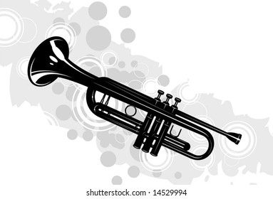 musical instrument the trumpet with decorative elements