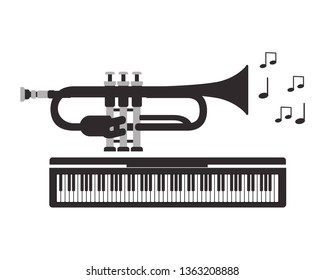 musical instrument trumpet isolated icon