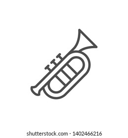 Musical instrument trumpet line outline icon