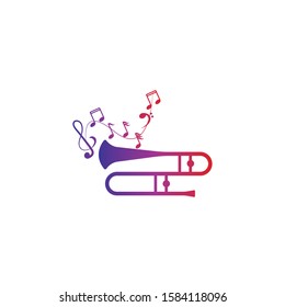 Musical instrument Trumpet logo design
