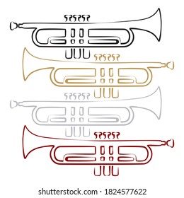 Musical Instrument Trumpet Logo Design. Abstract Illustration Of Trumpet. The Trumpet Vector Illustration