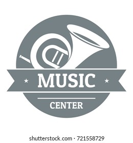 Musical instrument trumpet logo. Simple illustration of musical instrument trumpet vector logo for web