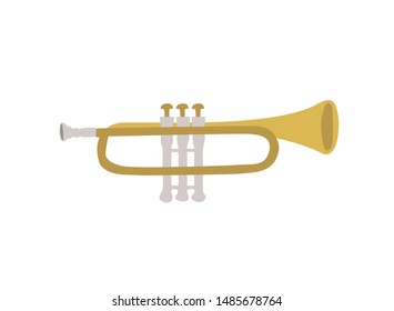 musical instrument trumpet on white background