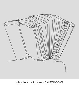 Musical instrument in vector.  Accordion symbol black illustration line art style for poster, banner, postcard or flyer design.