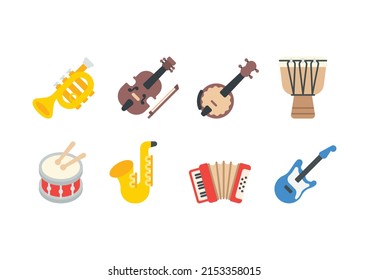 Musikinstrument Vektor Emoji Set