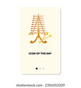 Musical instrument vector icon. Xylophone isolated sign. Traditional music, culture, orchestra concept. Vector illustration symbol elements for web design