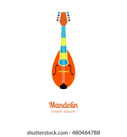 Musical instrument vector illustration in modern flat style. Isolated on white background. Element for logotype, icon, label design. 